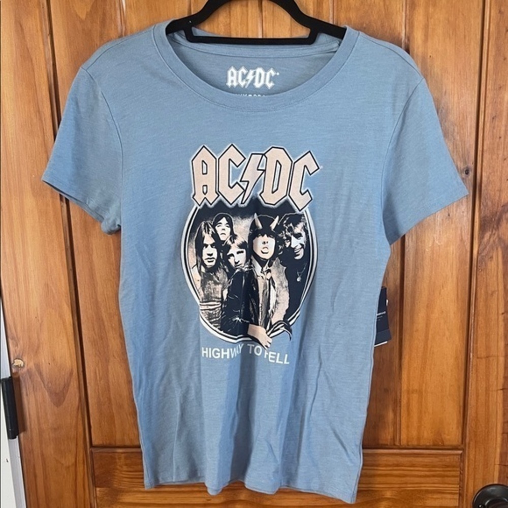 Lucky Brand AC/DC Rock Band Concert T shirt blue small Highway to Hell new